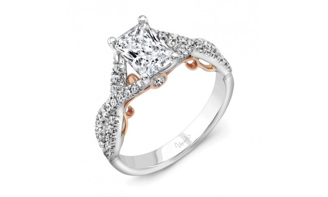 Uneek Paradiso Emerald-Cut Diamond Engagement Ring with Pave Infinty/Crisscross Shank - A102WR-7X5EM