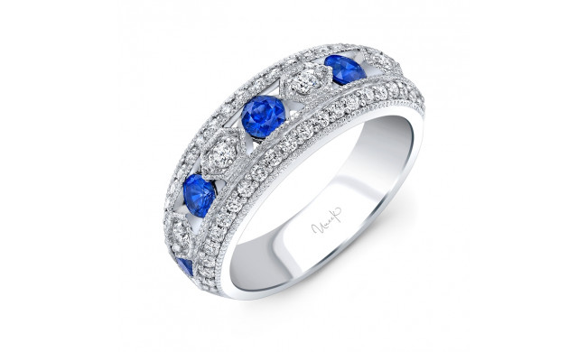 Uneek Round Blue Sapphire and Diamond Fashion Ring - RB044BSU