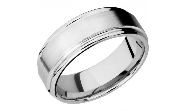 Lashbrook Cobalt Chrome 8mm Men's Wedding Band - CC8REF+SATIN_POLISH