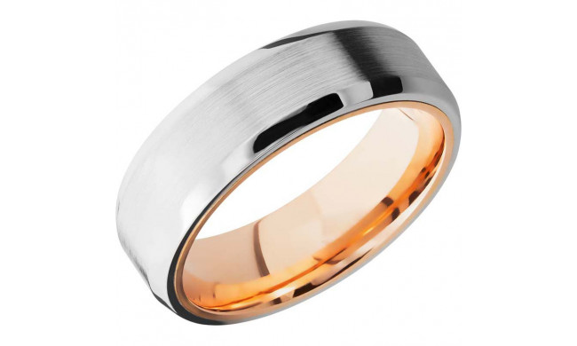 Lashbrook Rose & White Cobalt Chrome 7mm Men's Wedding Band - 14KRSLEEVECC7B+SATIN_POLISH