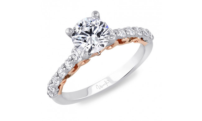 Uneek La Vite Rampicante Round Diamond Non-Halo Engagement Ring with Shared-Prong Shank - A105WR-6.5RD