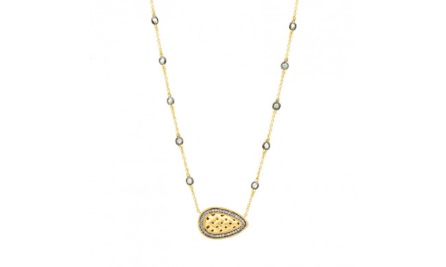 Freida Rothman Lattice Motif Pendant Station Necklace - LMYKZN01-16E