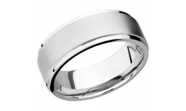 Lashbrook Cobalt Chrome 8mm Men's Wedding Band - CC8FGE+BEAD_POLISH