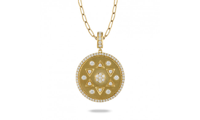 Doves Fibonacci 18k Yellow Gold Diamond Pendant - P9934