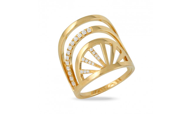 Doves Fibonacci 18k Yellow Gold Diamond Ring - R9786