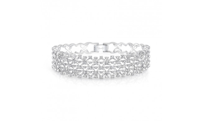 Uneek Point de France Open Lace Diamond Bangle Bracelet - LVBAW9488W