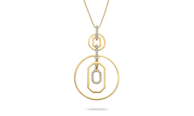 Doves Fibonacci 18k Yellow Gold Diamond Pendant - P9832