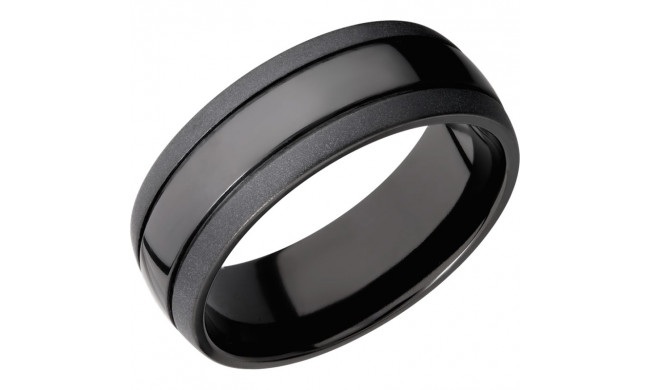 Lashbrook Black Zirconium 8mm Men's Wedding Band - Z8D2.5+POLISH_BEAD