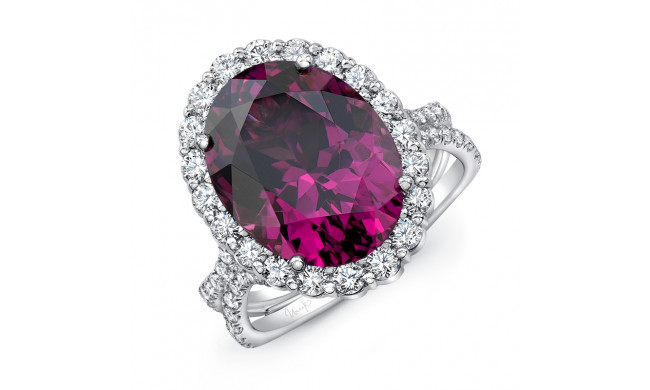 Uneek Oval Rhodolite Engagement Ring - LVS1068OVRHO