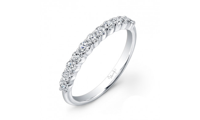 Uneek 11-Diamond Shared-Prong Wedding Band with Scalloped Edges - UWB012