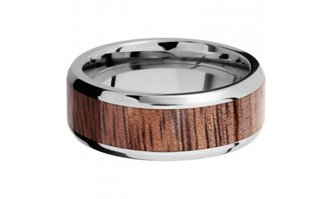 Lashbrook Titanium Hardwood 8mm Men's Wedding Band - HW8B15(NS)_KOA+POLISH