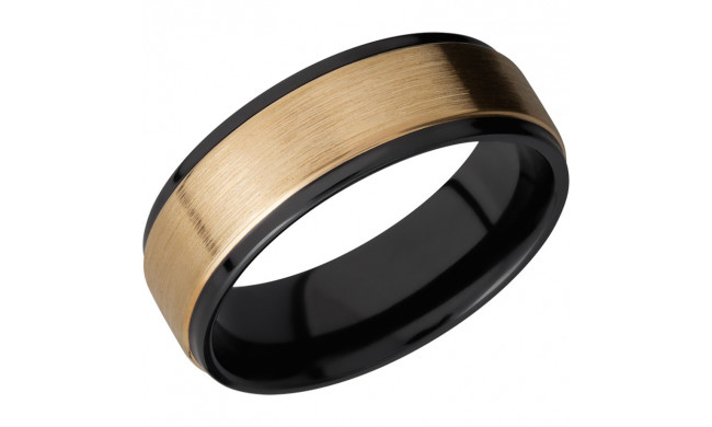 Lashbrook Black & Yellow Zirconium 7mm Men's Wedding Band - Z7FGE15C_14KY+SATIN_POLISH