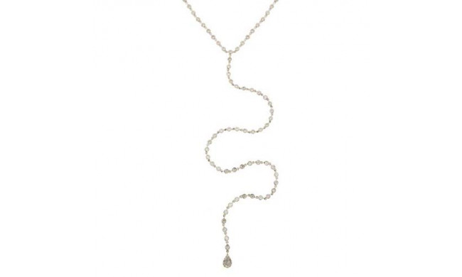 Meira T 14k White Gold Diamond Bezel Necklace