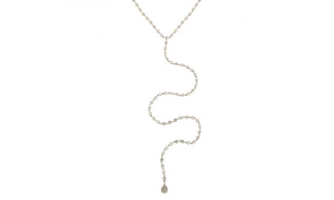 Meira T 14k White Gold Diamond Bezel Necklace