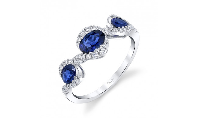 Uneek Blue Sapphire Diamond Fashion Ring - LVBLG445S