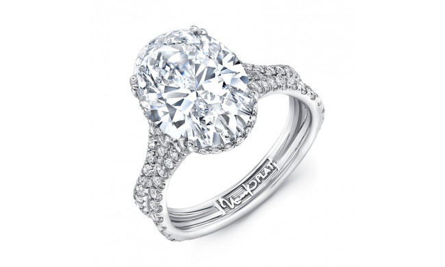 Uneek Oval White Diamond Engagement Ring - R009U