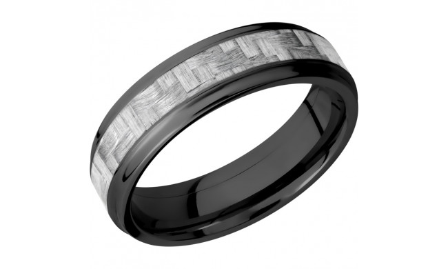 Lashbrook Black Zirconium 6mm Men's Wedding Band - ZC6FGE13_SILVERCF+POLISH