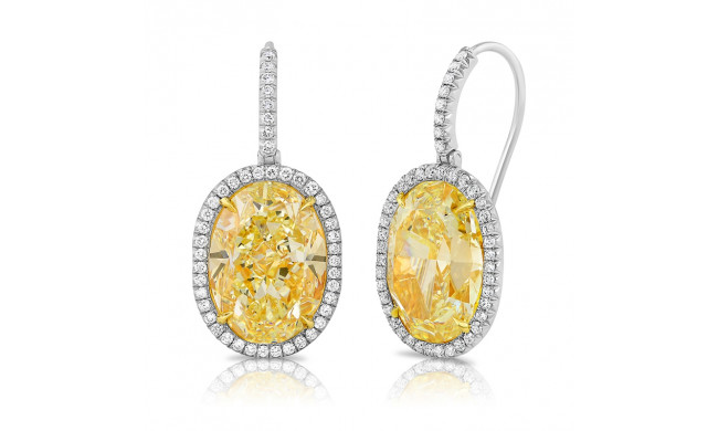 Uneek Oval Yellow Diamond Earrings - LVE925