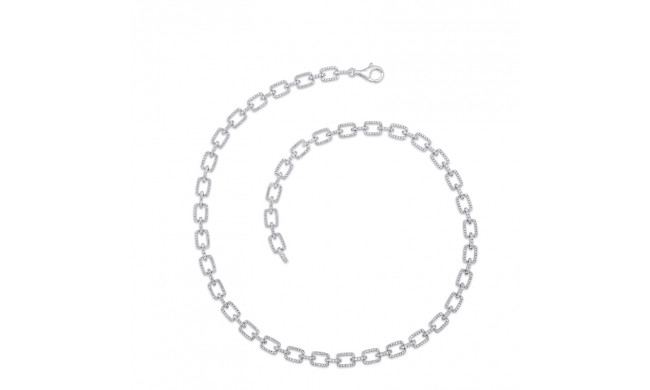 Uneek Diamond Pave Rectangular Link Necklace - LVND08
