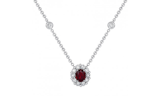 Uneek Oval Ruby Diamond Pendant - LVN1015OVRU