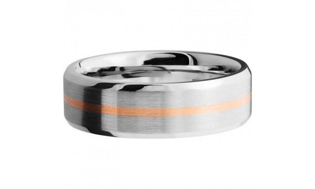 Lashbrook Rose & White Cobalt Chrome Men's Wedding Band - CC7B11(NS)/14KR+SATIN_POLISH