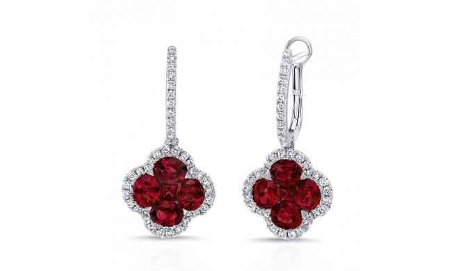 Uneek Ruby Diamond Earrings - LVELG2894R