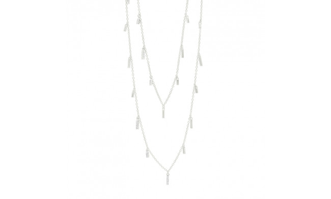 Freida Rothman Radiance 60" Droplet Station Necklace In Silver - RNPZN06-60