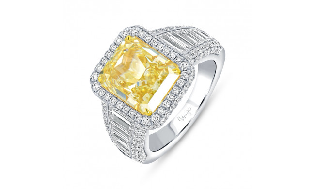 Uneek Natureal Radiant Fancy yellow Diamond Engagement Ring - R5000RADFYU