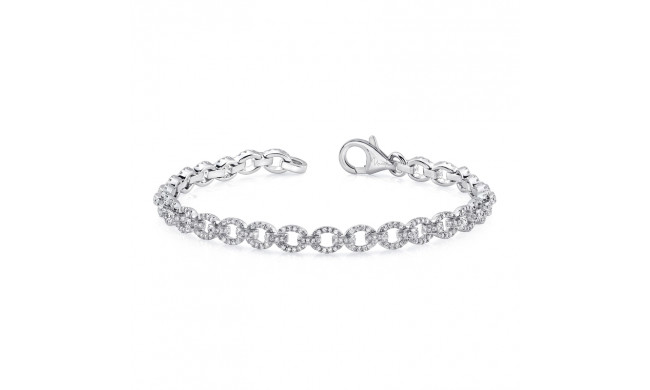 Uneek Pave Chain Link Bracelet with Ovoid Links - LVBR04