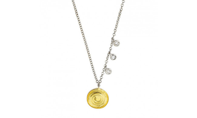 Meira T 14k Yellow Gold Swirl Disc Necklace