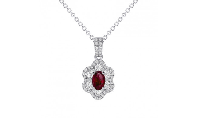 Uneek Oval Ruby Diamond Pendant - LVNRI289R