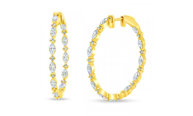 Uneek Chatterley Round Diamond Hoop Earrings - ER041