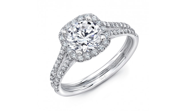 Uneek Split Shank Radiant Halo Diamond Engagement Ring - LVS915