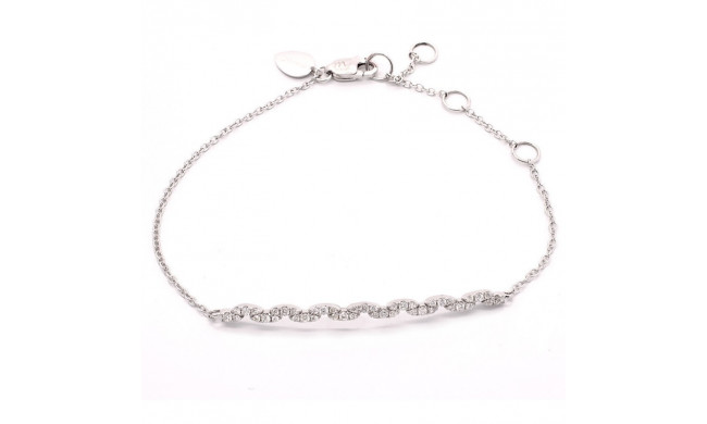 Meira T White gold Antique Diamond Bar Bracelet