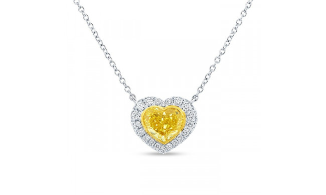 Uneek Natureal Heart Shaped Yellow Diamond Pendant - PN4005HSFYU