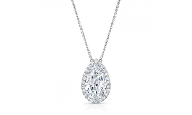 Uneek Pear-Shaped Diamond Halo Pendant with Diamonds-by-the-Yard Chain - LVN604