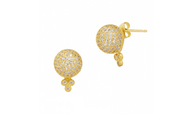 Freida Rothman Pave Ball Stud Earrings - YZE020120B-14K
