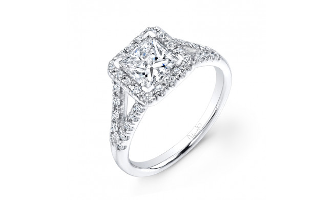 Uneek Princess-Cut Diamond Halo Engagement Ring with Peekaboo Split Shank - LVS637
