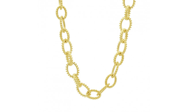 Freida Rothman Textured Heavy Link Toggle Necklace - YZ0765B-18