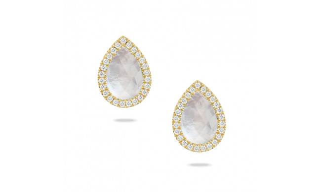 Doves White Orchid 18k Yellow Gold Gemstone Earrings - E7109WMP