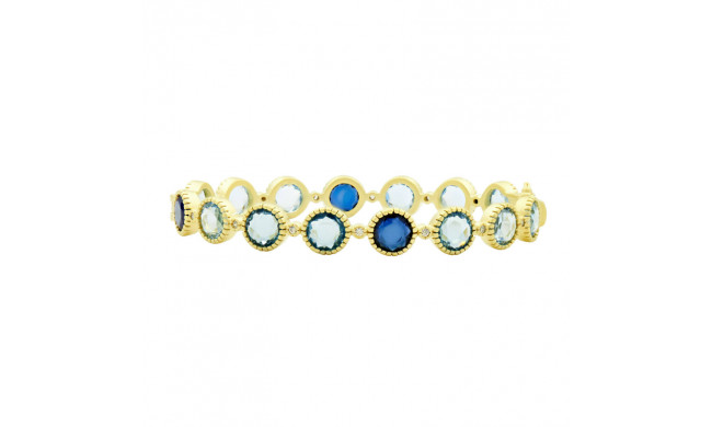 Freida Rothman Imperial Blue Station Hinge Bangle - RSYZMB06-H