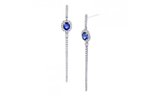 Uneek Blue Sapphire Diamond Earrings - LVECF382BS