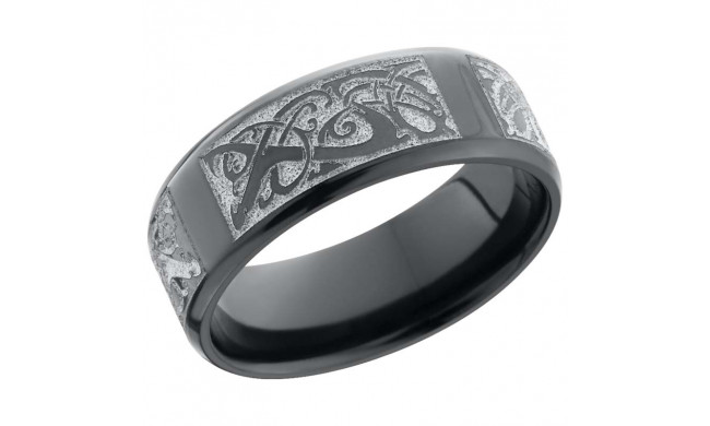 Lashbrook Black Zirconium 8mm Men's Wedding Band - Z8B_WLCVSERPENTS_P