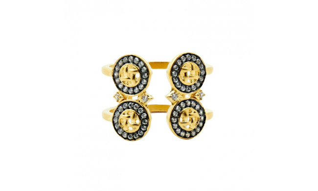 Freida Rothman Lattice Motif Double Splice Ring - LMYKZR01-6