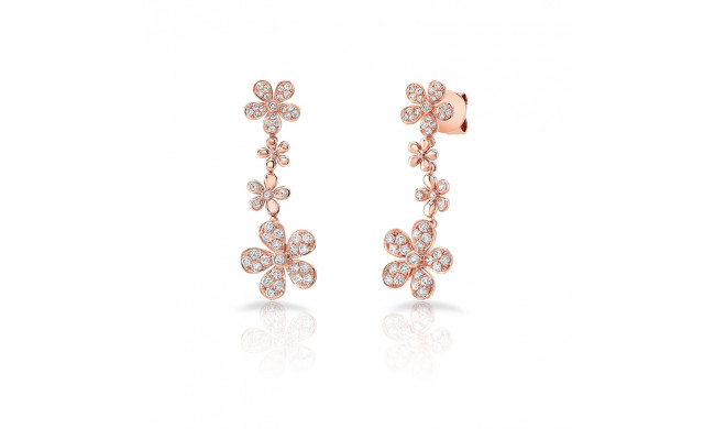 Uneek Cascade Collection Petite Floral Drop Earrings - LVED4088R