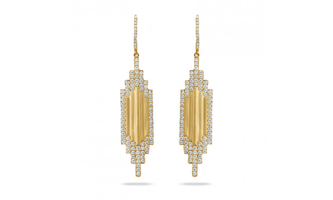 Doves Deco Diamond 18k Yellow Gold Diamond Earrings - E8592-1