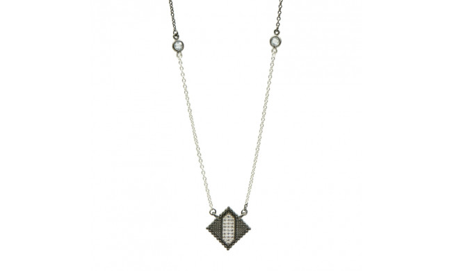 Freida Rothman Industrial Finish Diamond Shape Pendant Necklace - IFPKZN21-16E