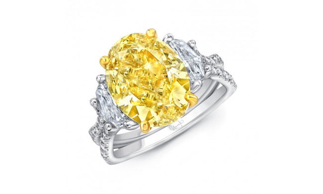 Uneek Oval Fancy Yellow Diamond Engagement Ring - LVS1016OVFY