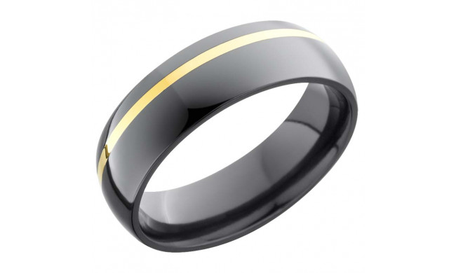 Lashbrook Black & Yellow Zirconium 6mm Men's Wedding Band - Z6D11OC_14KY+POLISH