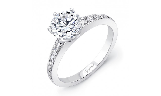 Uneek Round Diamond Engagement Ring with Tapered Shank and Graduated Channel-Set Diamonds - SWS172